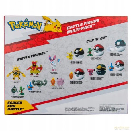 Battle Figure Multipack (8PK: Pikachu #4, Eevee #3,Appletun, Growlithe, Mimikyu #2, Togepi, Raichu, Hawlucha) W9