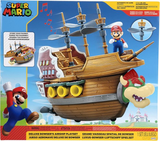SUPER MARIO Nintendo Deluxe Bowser Ship Playset