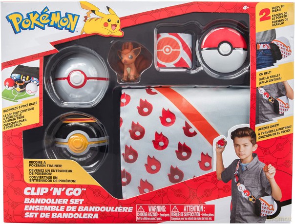 Pokemon - Bandolier Set - Premier Ball, Luxury Ball, and Vulpix, Fire themed Belt, Bag - W3