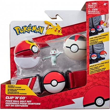 Pokemon - Clip 'N' Go Poke Ball Belt Set (Repeat Ball, Timer Ball, and Machop) W10