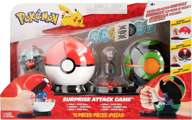 Pokemon - Game (Pokemon Surprise Attack Game) Gible with Poke Ball vs. Deino with Dusk Ball - W2