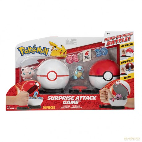 Pokemon - Pokémon Surprise Attack Game W1 - Squirtle (NC) #1 w/ Poke Ball vs. Jigglypuff #2 w/ Premier Ball