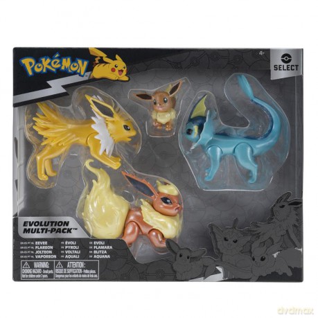 Pokemon - Select Evolution Multipack (2" Eevee #1, 3" Jolteon, 3" Vaporeon, 3" Flareon)