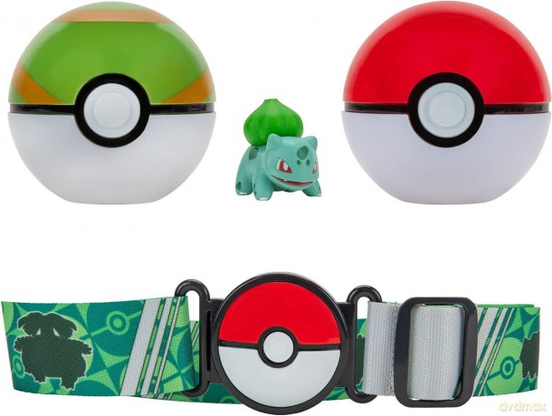 POKEMON Clip 'N' Go Poké Ball Belt Pas Poké Ball, Nest Ball, Bulbasaur W9, Figurka