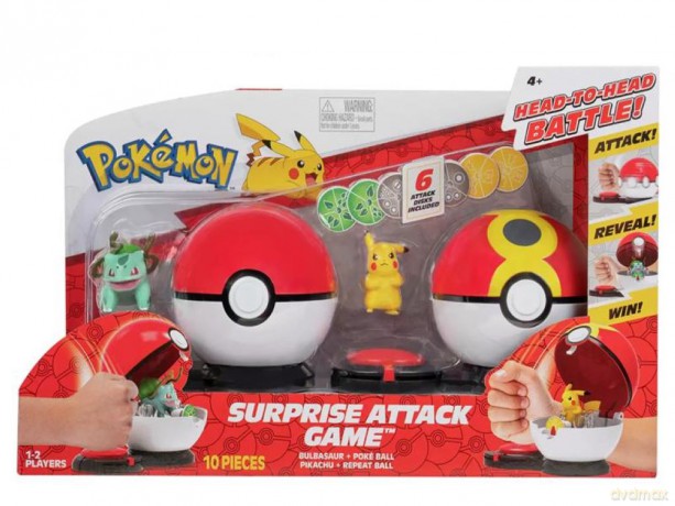 Pokemon -Pokémon Surprise Attack Game W1 - Pikachu #2 w/ Quick Ball vs. Bulbasaur #3 w/ Poke Ball