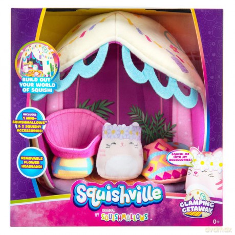 SQUISHMALLOWS - Medium Soft Playset (Squishville Glamping Getaway Play Scene)