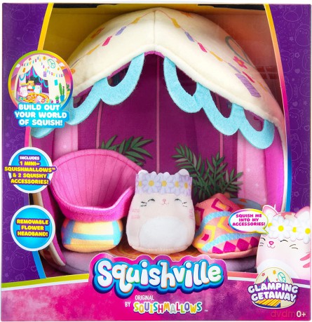 SQUISHMALLOWS - Medium Soft Playset (Squishville Glamping Getaway Play Scene)