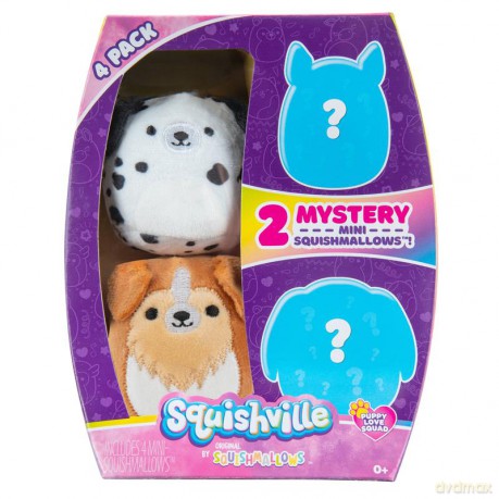 SQUISHMALLOWS - Mini Plush (Squishville Mini Squishmallow 4 Pack)(Puppy Love Squad)