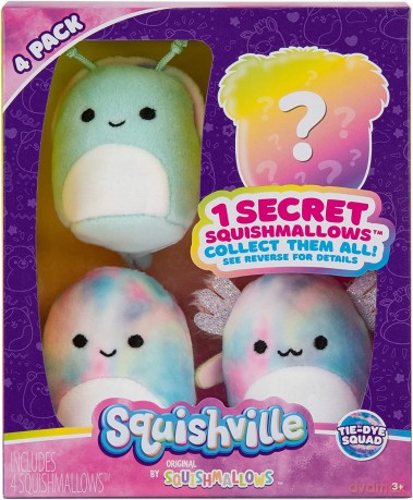 SQUISHMALLOWS - Plush (Squishville 4 Pack) (Tie-Dye Squad)
