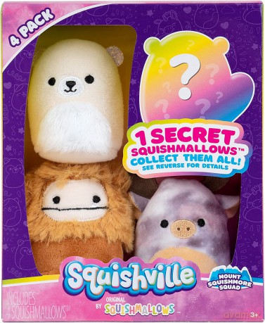 SQUISHMALLOWS - Plush (Squishville 4 Pack)(Mount Squishmore Squad)