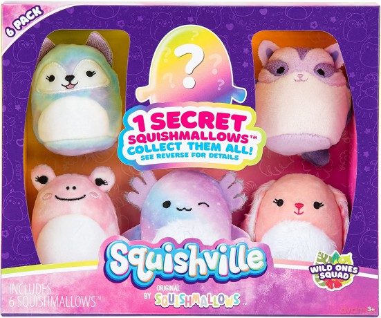 SQUISHMALLOWS - Plush (Squishville 6 Pack )(Wild Ones Squad)