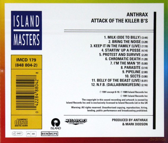 Anthrax: Attack Of The Killer B's [CD]
