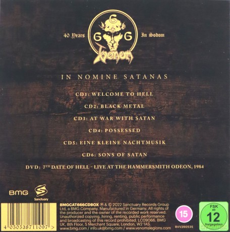 VENOM: In Nomine Satanas [BOX] [6CD]+[DVD]