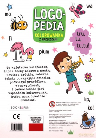 KOLOROWANKI NAKLEJANKI LOGOPEDYCZNE 4 [KSIĄŻKA]