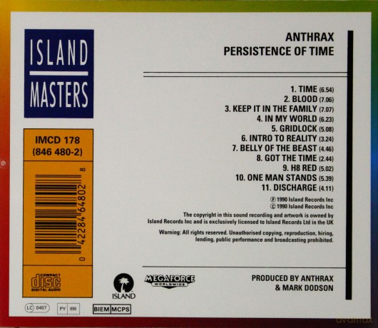 Anthrax: Persistence Of Time [CD]