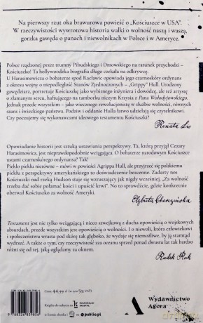 Testament, czyli opowieść o Tadeuszu Kościuszce słowami jego ordynansa, syna afrykańskiego księcia Agrippy Hulla - Cezary Harasimowicz [KSIĄŻKA]