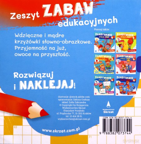 Zgadywanie-doklejanie. Krzyżówki - Sabina Grabias [KSIĄŻKA]