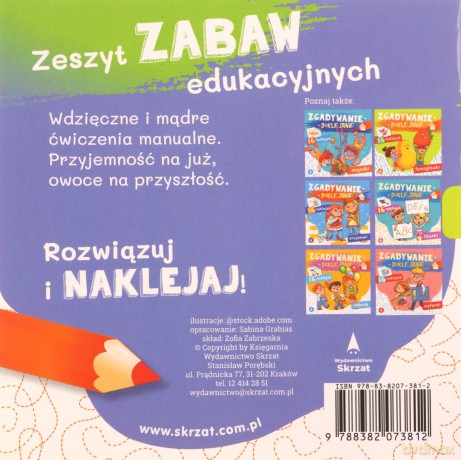 Zgadywanie-doklejanie. Szlaczki - Sabina Grabias [KSIĄŻKA]
