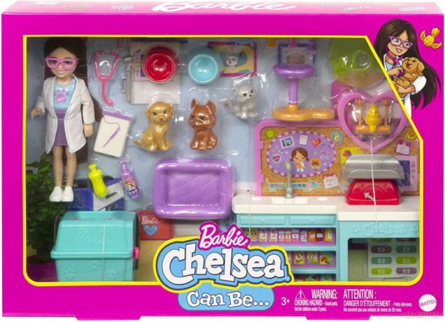 Lalka Barbie Chelsea Zestaw Weterynarz HGT12