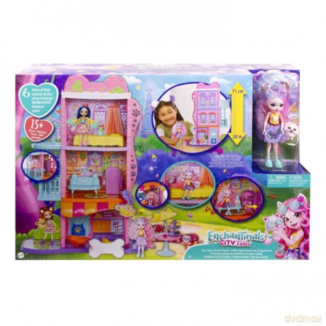 Lalka Enchantimals Miejski domek z kawiarenka Zestaw HHC18