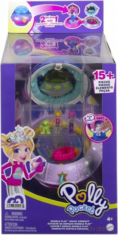 Polly Pocket Podwójna zabawa Kosmiczna przygoda Zestaw kompaktowy [FIGURKA]