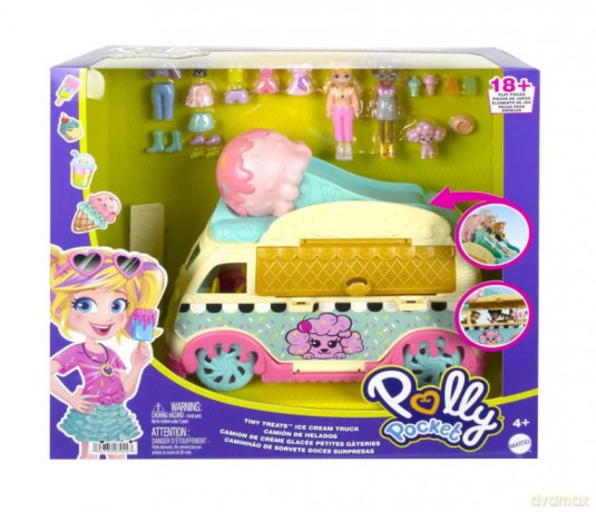 Zestaw figurek Polly Pocket Modna mobilna lodziarnia HHX77 [FIGURKA]