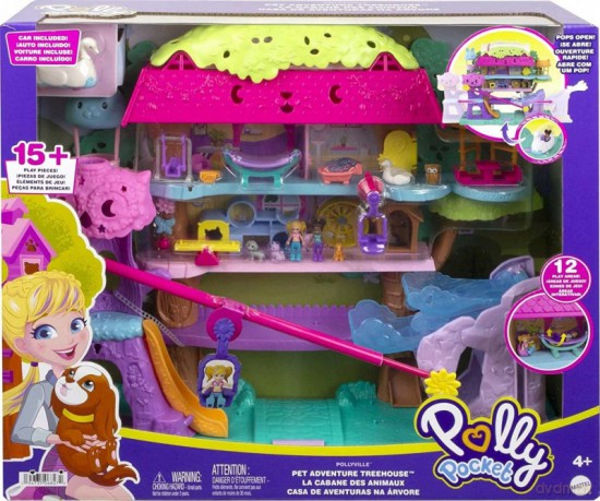 Zestaw figurek Polly Pocket Przygody zwierzątek Domek na drzewie [FIGURKA]