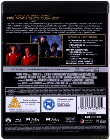 Star Trek VI: The Undiscovered Country (Star Trek VI: Wojna o pokój) [Blu-Ray 4K]+[Blu-Ray]