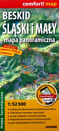 Beskid Ślaski i Mały Mapa panoramiczna laminowana 1:52 500