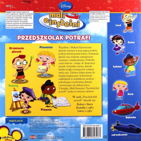 Mali Einsteini. Kolory i litery + Mazak  (Disney) [KSIĄŻKA]