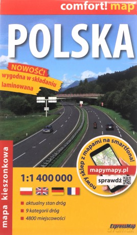Polska kieszonkowa laminowana mapa samochodowa 1:1 400 000