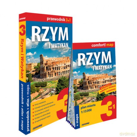 Rzym i Watykan 3w1: przewodnik + atlas + mapa - Kowalska Kamila, Romanowska Katarzyna [KSIĄŻKA]