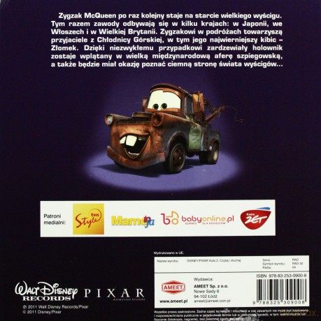 Auta 2 (Cars 2) (Disney) [KSIĄŻKA]+[CD]