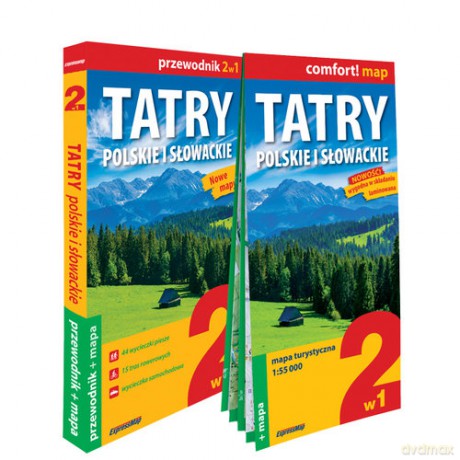Tatry polskie i słowackie 2w1 przewodnik + mapa - Nodzyński Tomasz, Cobel-Tokarska Marta [KSIĄŻKA]