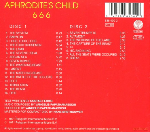 Aphrodite's Child: 666 [2CD]