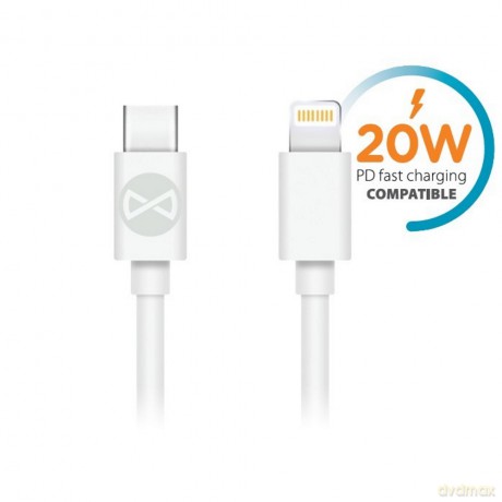 Forever kabel USB-C - Lightning 1,0 m 3A biały