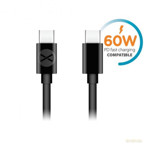 Forever kabel USB-C - USB-C 1,0 m 3A czarny