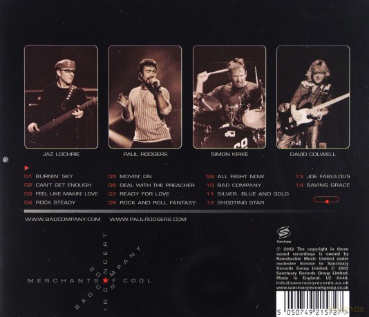 Bad Company: In Concert: Merchant of cool [CD]