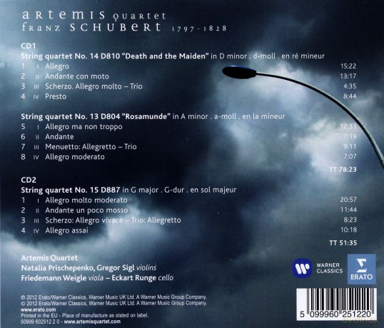 Artemis Quartet: String Quartets Rosamunde Death And The Maiden Quartet In G Major [2CD]