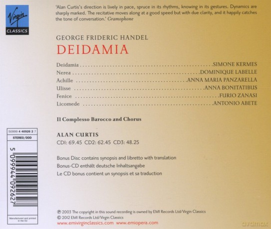 Curtis/Il Complesso Barocco: Deidamia [3CD]+[CD-ROM]