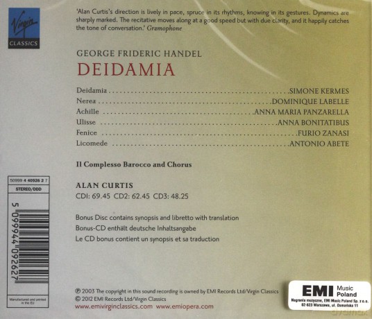 Curtis/Il Complesso Barocco: Deidamia [3CD]+[CD-ROM]