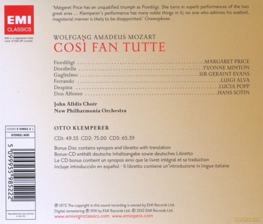 Otto Klemperer: Cosi Fan Tutte [3CD]+[CD-ROM]