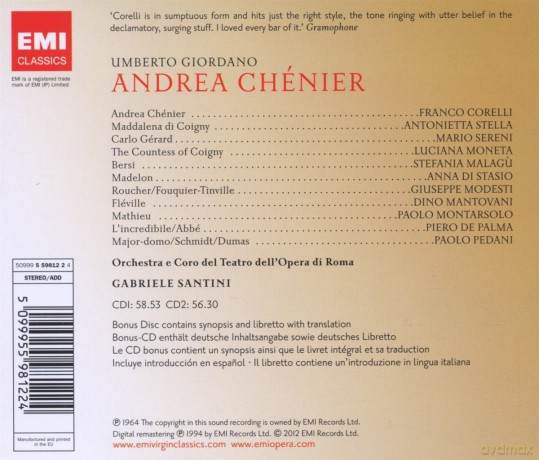 Gabriele Santini: Andrea Chenier [2CD]+[CD-ROM]