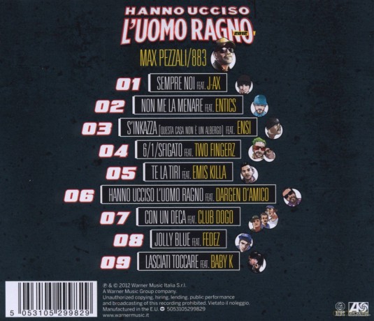 Max Pezzali/883 Hanno Ucciso Luomo Ragno 2012 [CD]