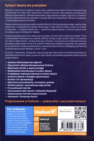Algorytmy w Pythonie. Techniki programowania dla praktyków - Piotr Wróblewski [KSIĄŻKA]