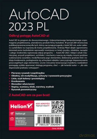 AutoCAD 2023 PL. Pierwsze kroki - Andrzej Pikoń [KSIĄŻKA]
