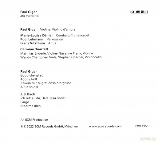 Paul Giger: Ars Moriendi [CD]