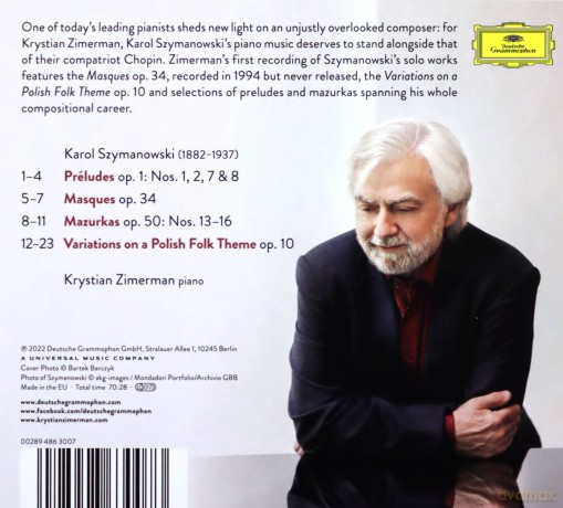 Krystian Zimerman: Karol Szymanowski: Piano Works [CD]
