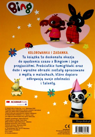 Bing. Moja pierwsza książeczka. Kolorowanka i zadanka [KSIĄŻKA]