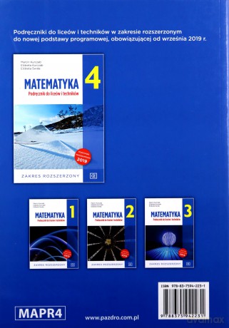Nowe Matematyka podręcznik dla klasy 4 liceum i technikum zakres rozszerzony - Marcin Kurczab, Elżbieta Kurczab, Elżbieta Świda [KSIĄŻKA]